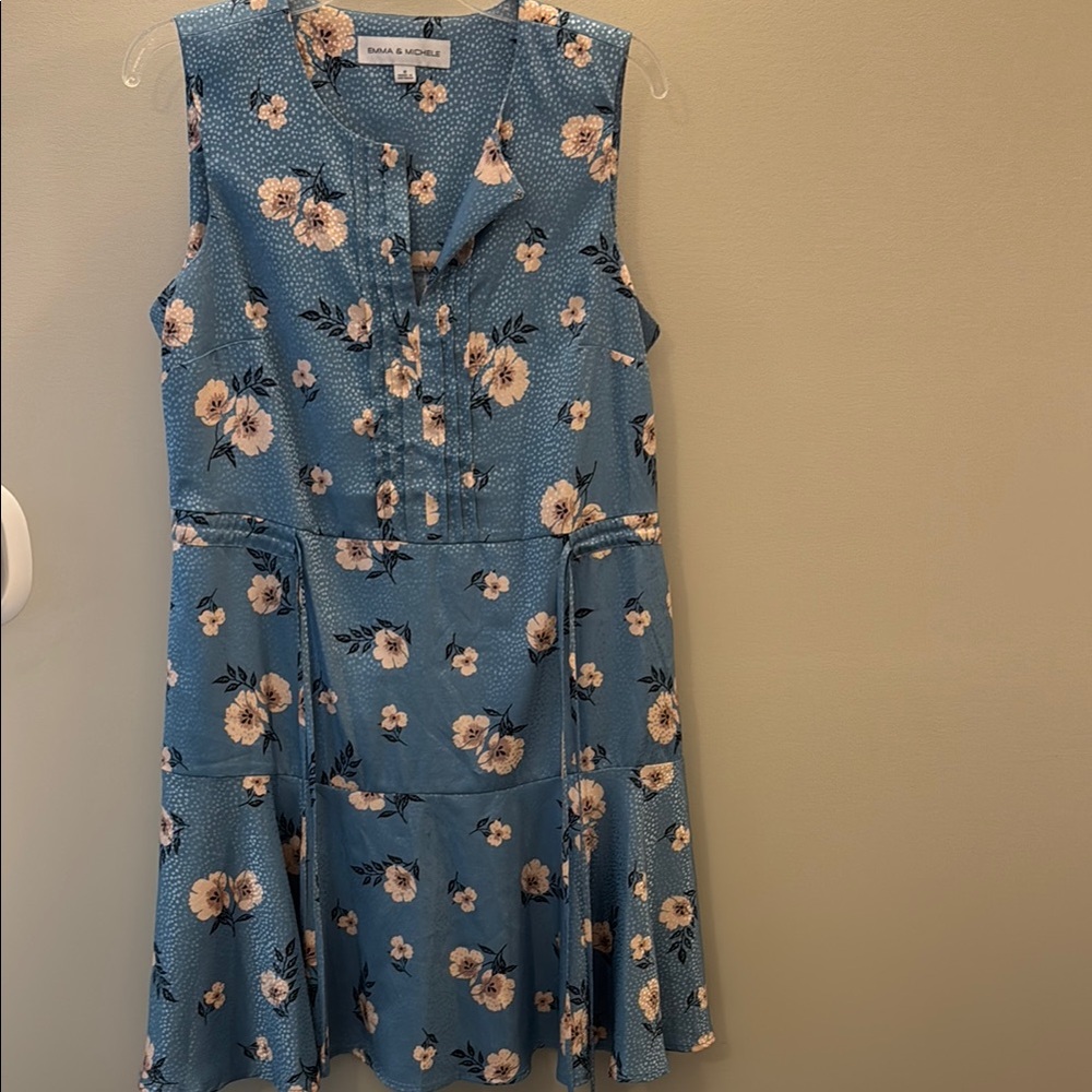 Emma & Michele White and Orange Buttoned Sundress